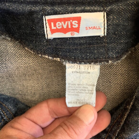 Vintage 1970's Levi's Dark Wash Split Back Denim Jacket Size Small - Picture 7 of 14